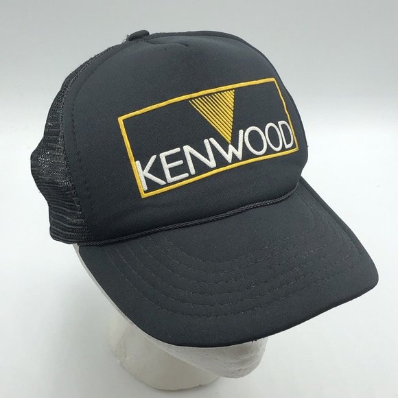 Vintage Kenwood Audio Equipement Foam Mesh Snapback Trucker Hat Black Cap - Picture 6 of 9